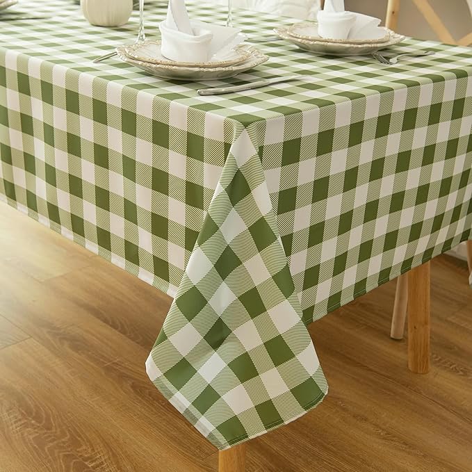 Classic Gingham Buffalo Tablecloth Fabric - Oblong 58x144 Inch Water Proof Checkered Table Cloth for Indoor Outdoor - Table Cover for Birthday, Picnics, BBQs, and Parties