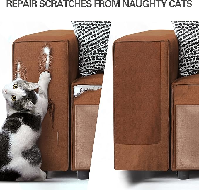 Azobur Velvet Repair Patch, Self-Adhesive Flannel Fabric Patch, Multi Colors, Microfiber Patch，Can be Used to Patch Sofas, Car Seats, Handbags, Jacket Holes and Tears (Brown)