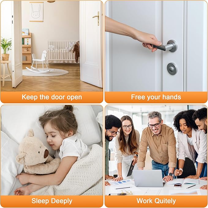 Crosize Magnetic Door Stoppers 4 Pack, Stainless Steel Door Catch for Wall and Floor Mounting, Door Holder Keep Door Open, No Drilling Door Stop with Adhesive Tapes, White