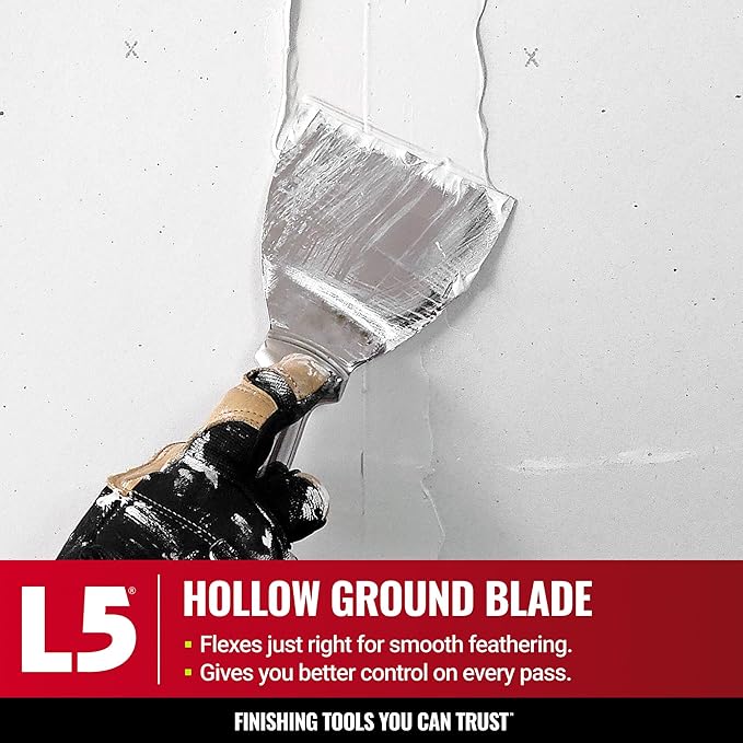 10" All Stainless Steel Joint Knife - LEVEL5 | Professional Grade Putty Blade, Premium Polished All-Metal, Precision Ground Edge, Ergonomic, Corrosion Resistant | 5-410