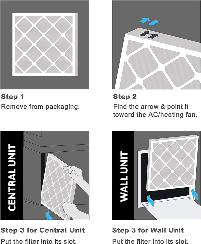 Aerostar Air Filters 6x30x1 MERV 8,Healthier Air For Your Home, 6" x 30" x 3/4", Box of 6