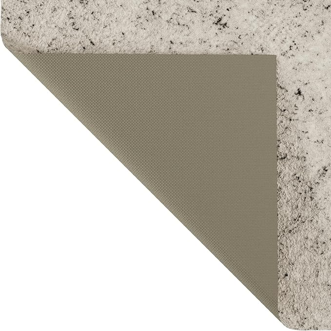 Ottomanson 7'8" x 9' Non-Slip Rug Pad Gripper 1/12 Inch Ultra Thin Dual Surface Felt + Rubber Gripper - Safe for All Floors, Cream