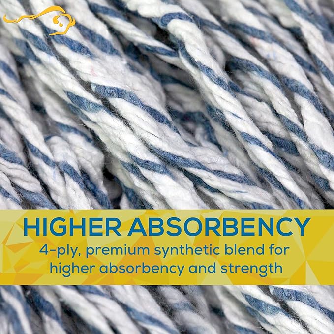 KLEEN HANDLER Cut End Finish Mop | 1.25" Universal Headband, Maximum Absorption Finishing Mop, Pack of 1