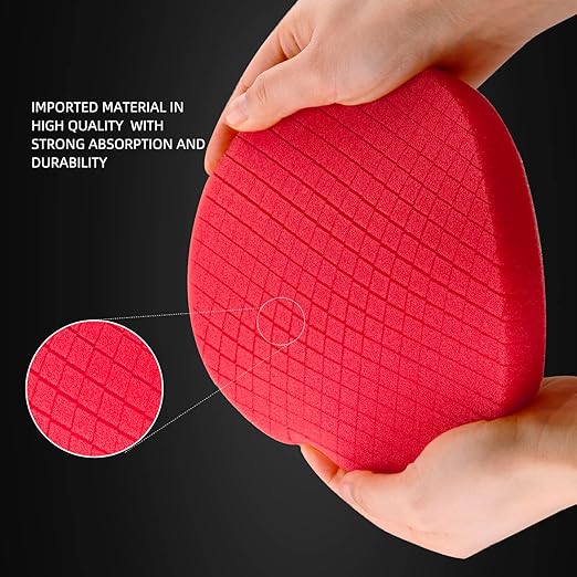 Red Finish Polishing Pads, Buffing Pads, SPTA 1Pcs 5.5 Inch Face for 5 Inch 125mm Backing Plate Compound Buffing Sponge Pads for Car Buffer Polisher Compounding, Polishing and Waxing-FPTSS5R