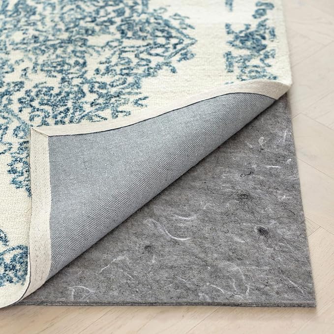 RUGPADUSA - Dual Surface - 9' Square - 1/8" Thick - Felt + Rubber - Non-Slip Backing Rug Pad - Adds Low-Profile Comfort and Protection