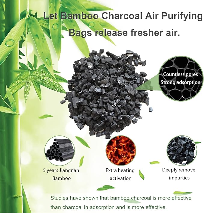 Bamboo Charcoal Bags Odor Absorber 4 Pack×500g Bamboo Charcoal Air Purifying Bags, for Car Air Fresheners, Odor Eliminator for Home，Shoe Deodorizer - Colorful-Activated Charcoal Odor Absorbers