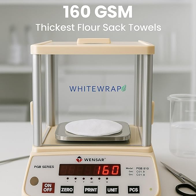 WHITEWRAP Flour Sack Towels| Tea Towel for Crafts| Kitchen Dish Cotton Blank Towel for Embroidery|Baking Bread Proofing Linen Cover| Thick Absorbent Quick Dry| 3Pack 28"x28" Natural