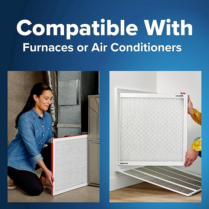 Filtrete 16x25x2 AC Furnace Air Filter, MERV 11, MPR 1000, Allergen Defense, 3-Month Pleated 2-Inch Electrostatic Air Cleaning Filter, 4 Pack (Actual Size 15.5 x 24.5 x 1.75 in)