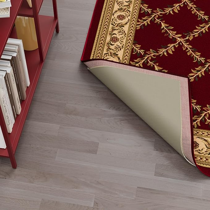 Ottomanson 2'7" x 8' Non-Slip Rug Pad Gripper 1/12 Inch Ultra Thin Dual Surface Felt + Rubber Gripper - Safe for All Floors, Cream