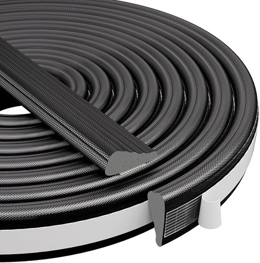 Wedge-Shape Window Weather Stripping Door Frame Seal Strip 2Pcs×196" Black,Upgrade Black Foam,Soundproofing,Draft Stopper,Winter Insulation,Noise Blocker, Gap Filler for Exterior Front Door Side