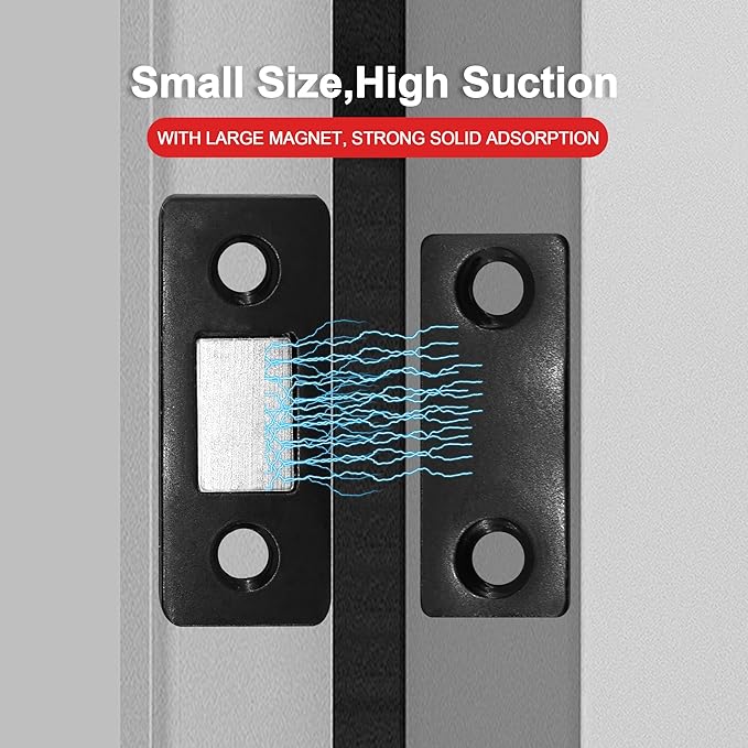 Cabinet Magnetic Catch, 20 Pack Black Ultra Thin Magnetic Cabinet Door Catch, Adhesive Cabinet Magnets for Kitchen Drawer Cabinet Door Closet, Concealed Strong Magnetic Cabinet Latch