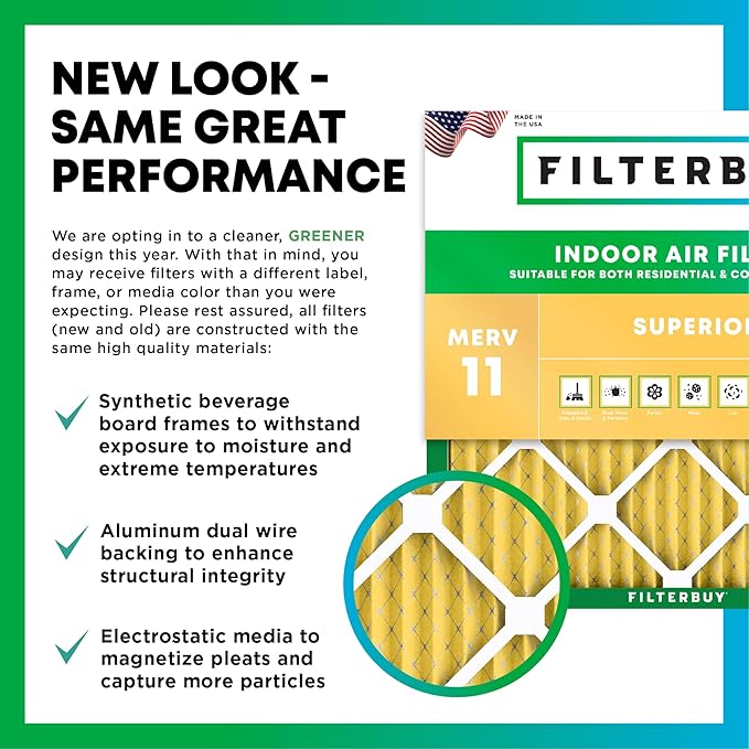 Filterbuy 16x30x1 Air Filter MERV 11 (MPR 1200) Allergen Defense Replacement (4-Pack), Electrostatic Pleated HVAC AC Furnace Filters, Made in USA (Actual Size: 15.75 x 29.75 x 0.75)