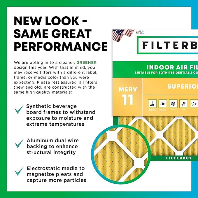 Filterbuy 12x25x1 Air Filter MERV 11 (MPR 1200) Allergen Defense Replacement (4-Pack), Electrostatic Pleated HVAC AC Furnace Filters, Made in USA (Actual Size: 11.75 x 24.75 x 0.75)