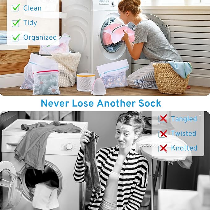 3 Pack 3 Size Mesh Laundry Bags Set for Delicates with AUTO-Lock Zipper, Lingerie Bags for Washing Delicates, Laundry Bags Mesh Wash Bags, Delicates Laundry Bag for Jeans,Blouse,Stocking,Bra