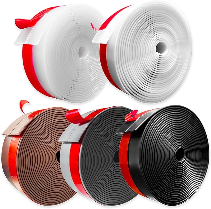 Silicone Weather Stripping, Door Draft Stopper Window Seal Strip for Gaps of Door & Windows, Garage Door Under Bottom, Sealing Tape Shower Doors Sweep (Brown, 2 inch x 20 Ft.)