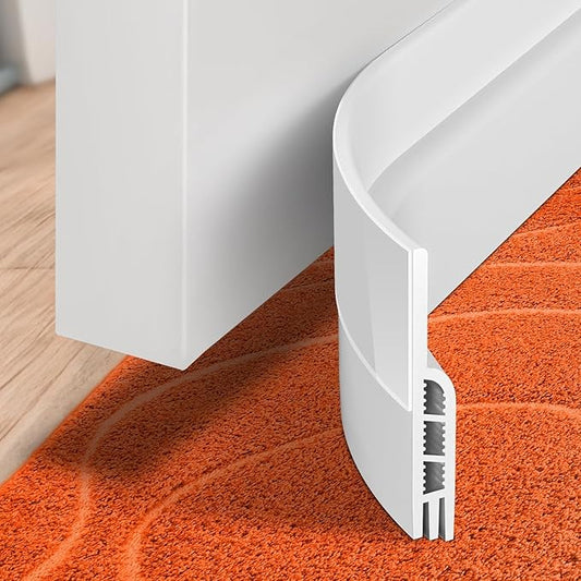 Holikme Door Draft Stopper Under Door Draft Blocker Insulator Doors Sweep Weather Stripping Noise Stopper Strong Adhesive, White