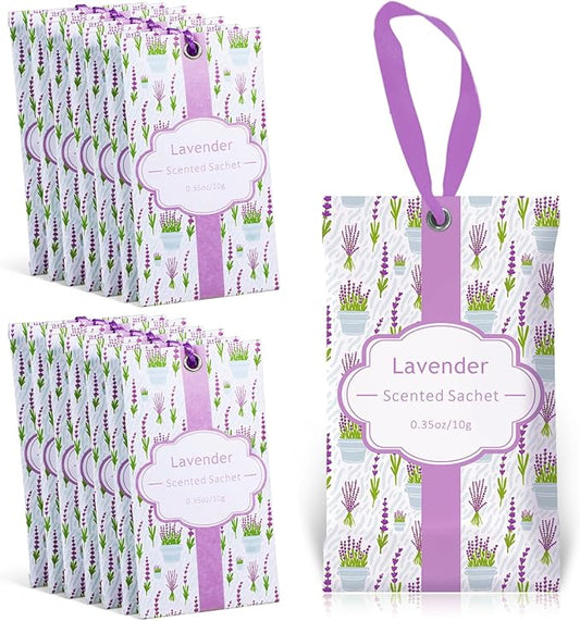 SCENTORINI Lavender Sachets for Drawers and Closets, Long-Lasting Sachets Bags, Pack of 14, Home Fragrance Sachet for Wardrobe, Closet, Drawer