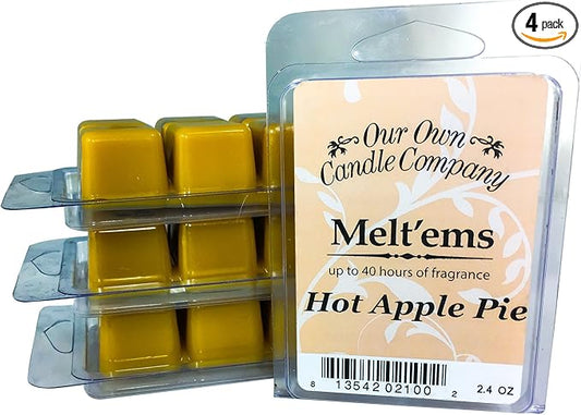 Our Own Candle Company Premium Wax Melt, Apple Pie, 6 Cubes, 2.4 oz (4 Pack)