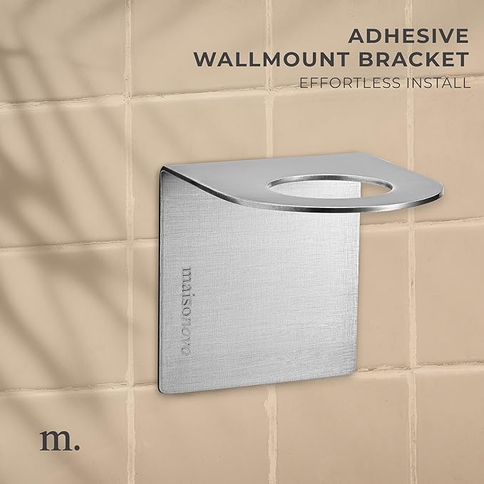 MaisoNovo Shampoo and Conditioner Dispenser - Shower Soap Dispenser Wall Mounted - 16.9 fl oz Set of 2 Clear Plastic Bottles White Pump - Shampoo Dispenser, Shower Dispenser 2 Chamber No Drill