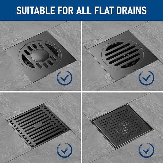 Disposable Hair Catcher Shower Drain Mesh Stickers, Hair Catchers for Shower, 25 Pack, 6.1 Inch - Square