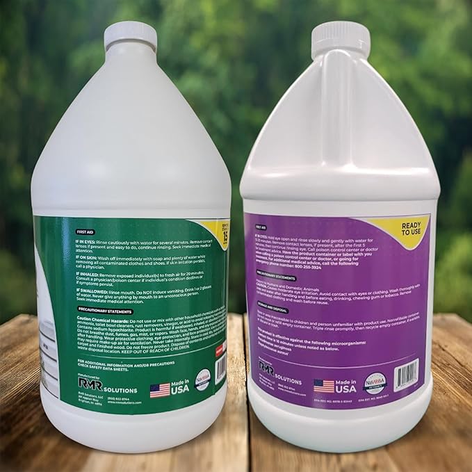 RMR Brands DIY Mold Remover Bundle - Complete Mold Killer & Stain Remover Bundle - Mold and Mildew Prevention Kit, Disinfectant Spray, Includes 2-1 Gallon Bottles