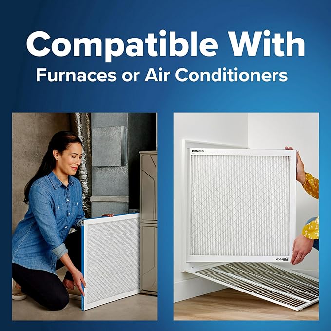Filtrete 20x30x1 AC Furnace Air Filter, MERV 13, MPR 1900, Premium Allergen, Bacteria & Virus Filter, 3-Month Pleated 1-Inch Electrostatic Air Cleaning Filter, 6-Pack (Actual Size 19.81x29.81x0.78 in)