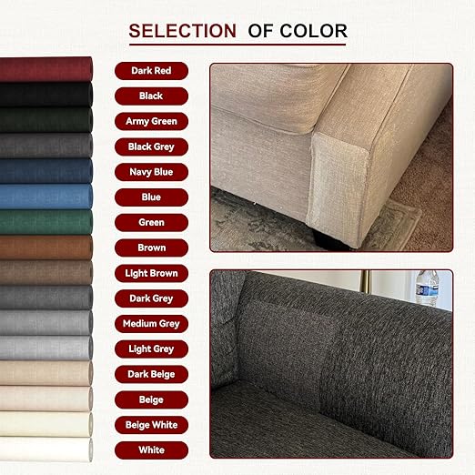 Linen Repair Tape 4x79 inch, Self Adhesive Fabric Patches, Linen Patch Tape Kit, Fabric Repair Tape for Couch Sofas, Headboards, Chairs, Pillows, Curtains, Couches - Beige White