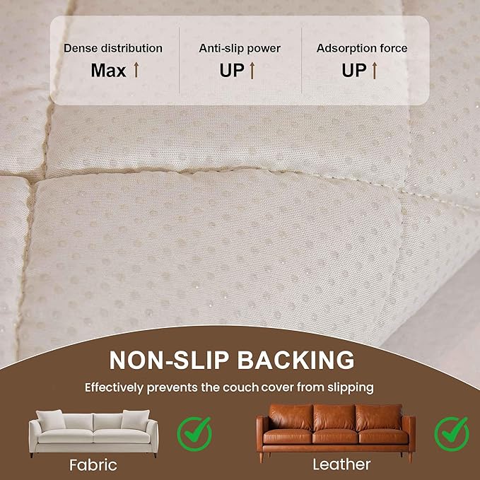 OTOB Couch Cover for Dogs Washable All Seasons, Non Slip Fuzzy Pet Couch Covers Sofa Slipcovers Cushion Mat, Plush Soft Cozy Kids Pet Friendly Furniture Protector (Coffee, 23.6" x 47.2")