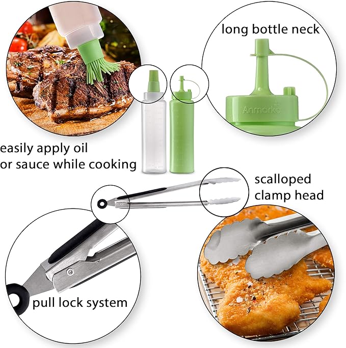 Metal Spatula Set of 6 - Griddle Accessories kit - Grill Flat Spatula Pancake Flipper Hamburger Turner - Metal Utensil Great for BBQ Grill Flat Top Cast Iron Griddle