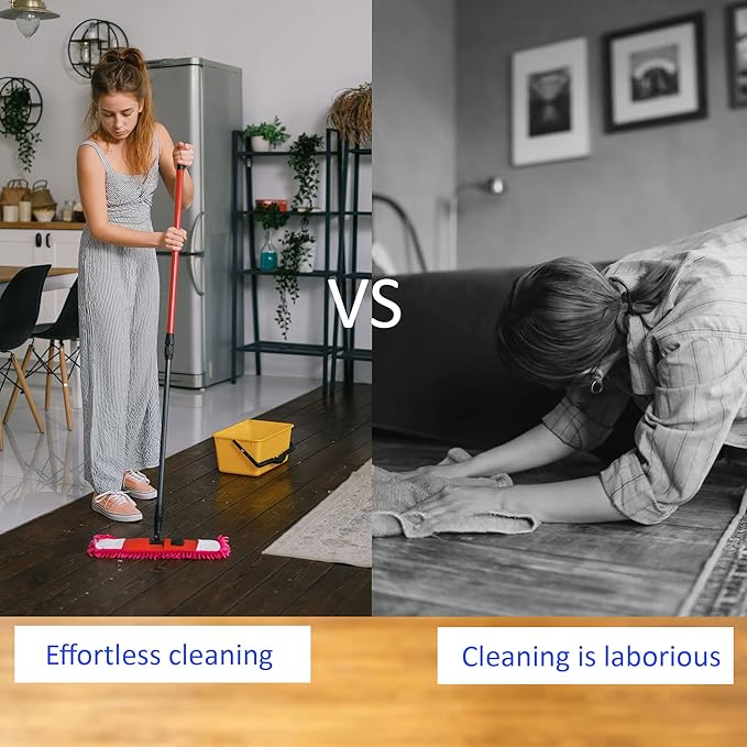 1 Pair Washable Cleaning Shoes Cover - Floor Cleaning Dust, Chenille Microfiber Duster Mop Slippers, Apply to House Office Room (Pink)