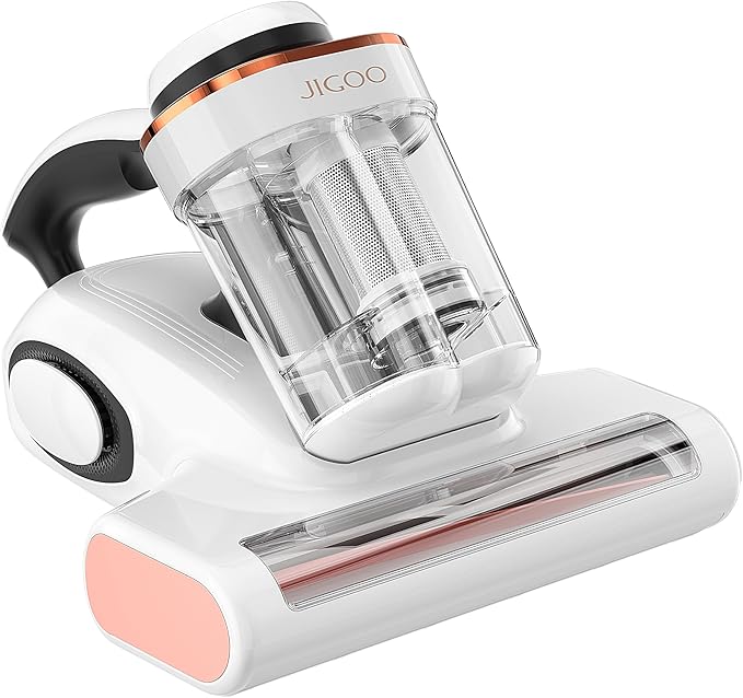 JIGOO J300 Lite Mattress Vacuum Cleaner，Bed Vacuum Cleaner with Dust Sensor with 253.7nm UV-C Light，Ultrasonic and High Heating Multifunctional Handheld Vacuums for Bed, Sofa, Couch （Corded）