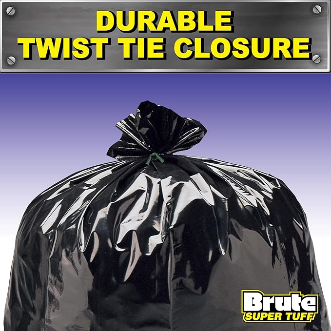 Heavy Duty Contractor Bags, Extra Large Trash Bags, Twist Tie Closure, Black, 42 Gallon, 20 Count