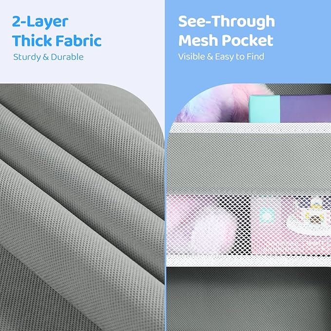 Yecaye 2 Pack 4 Tier Over the Door Organizer - Foldable Portable Baby Essentials for Stuffed Animal Storage - Multi-purpose Bathroom Closet Organizers and Storage for Kids Newborn Baby Stuff
