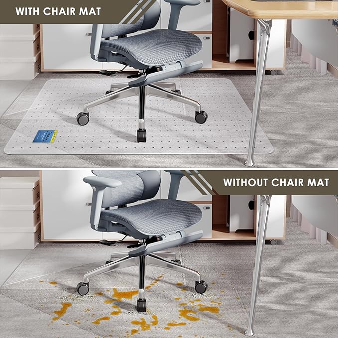 Azadx Heavy Duty Office Chair Mat for Carpet 36" x 55" Hard Material Chair Mat for Carpeted Floor Non-Slip Carpet Protector for Office Easy Glide Desk Floor Mat for Office Chair on Carpets 2 Pack