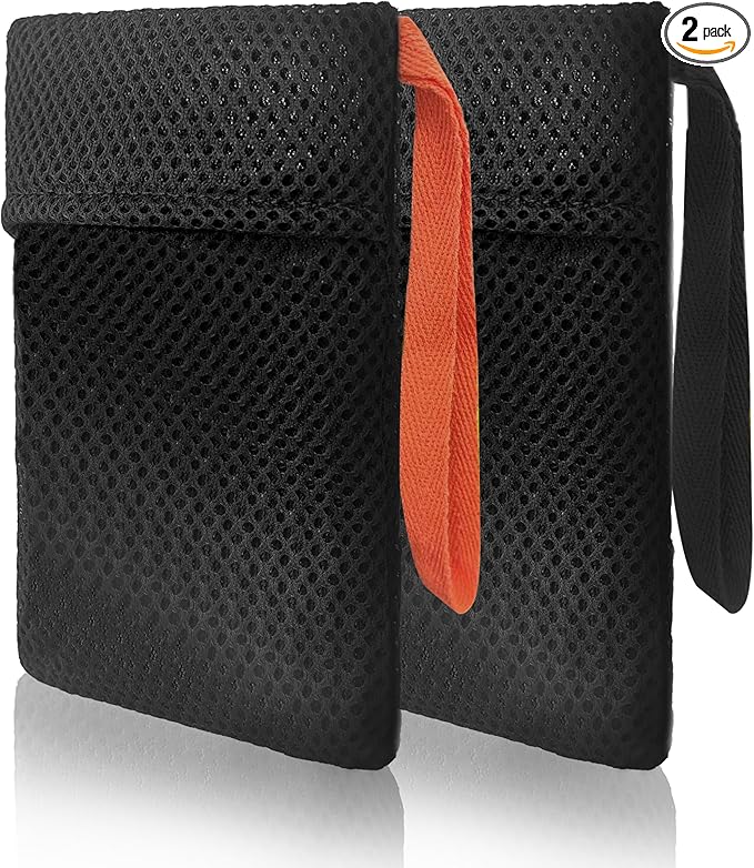 2 Pack Soap Bag Gentle Roughness,Bar Soap Pouch Saver Pocket,Body Scrubber Shower Sponge Loofah,Exfoliating Bath Sponge (Black)