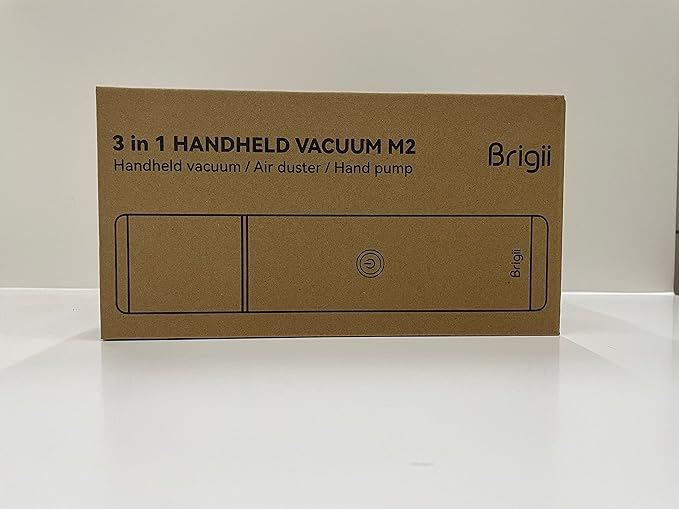 Brigii Crevice Vacuum, Handheld Vacuum & Air Duster & Hand Pump 3 in 1, Cordless Mini Vacuum, 3 Kinds of Crevice Nozzles, Lightweight 1lbs,USB Rechargeable-M2