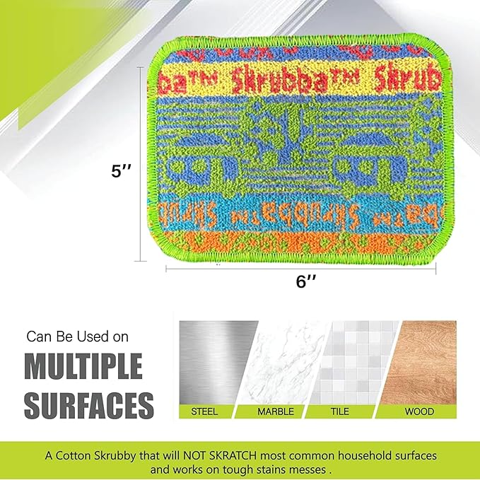 Wet-It Skrubba Non-Scratch Scouring Pad – European Scrubby Sponge for Kitchen, Dishes, Pots, Pans, Glass & Cookware – Durable Reusable Pad with RV Camper Design