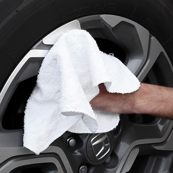 Arkwright W11 Terry Cloth Towels for Cleaning - Soft Cotton Blend Washable Multi-Purpose Bar Mop, Absorbent & Quick Dry, Bag of Rags for Kitchen, Auto Shop, and Garage, 5 lb, White