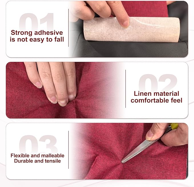 PATIKIL 70x4.4 Inch Linen Repair Tape, Repair Fabric Patch Self Adhesive Couch Patch Line Repair Patch for Furniture Sofa Car Seats Office Chairs, Dark Gray