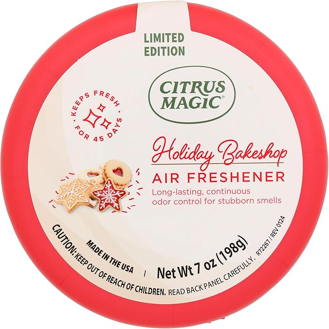 Citrus Magic Holiday Odor Absorbing Solid Air Freshener, Holiday Bakeshop, 7-Ounce, Pack of 3
