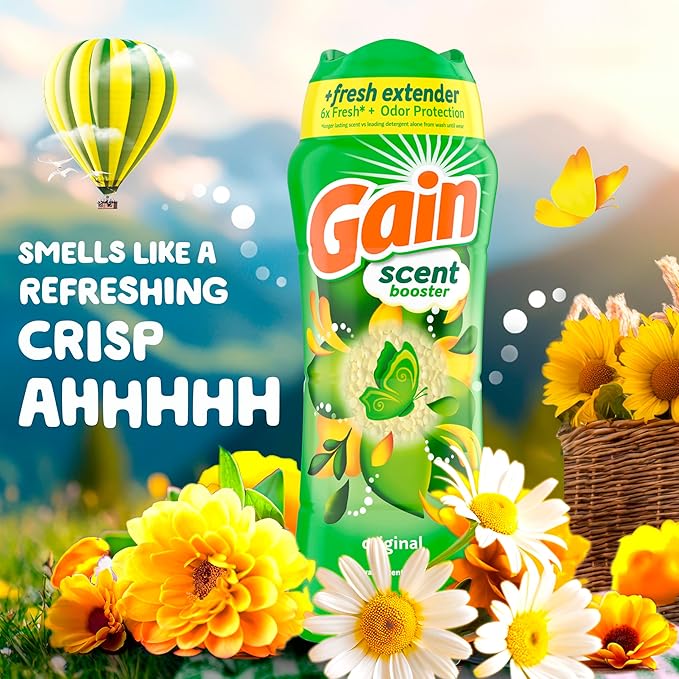 Gain Fireworks In-Wash Scent Booster Beads, Original, 24 oz, Laundry Scent Boosters, Gain Scent Booster Beads, Odor Eliminator