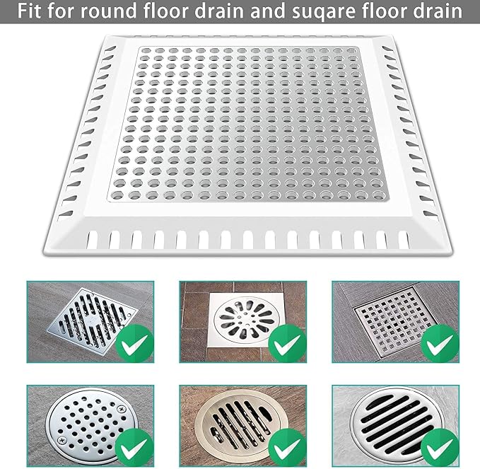 Hair Catcher/Drain Strainer/Shower Drain Cover for Bathroom Floor Drain, Stainless Steel and Silicone (Patented Product)