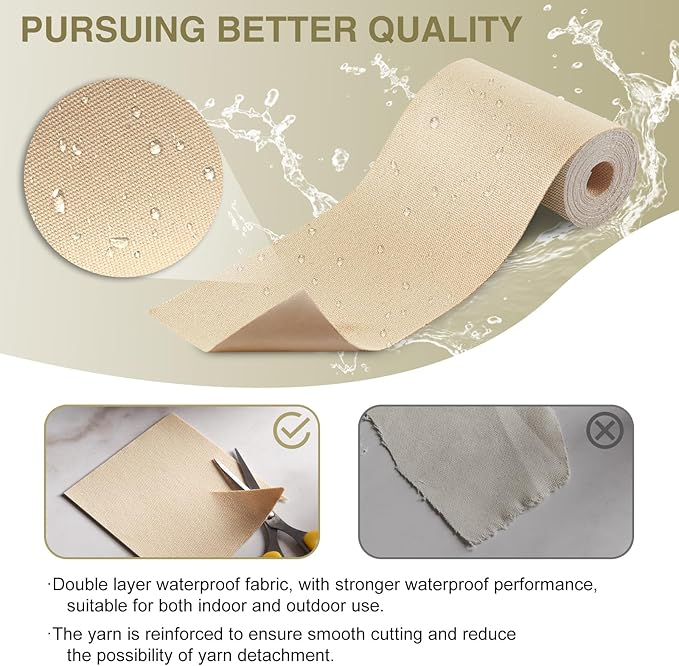 Canvas Repair Tape 4×70 Inch Waterproof Self-Adhesive Fabric Repair Patch for Repairing Boat Covers,Tents,Patio Umbrellas,Car Seats,Luggage,Sofas.(Smoky Grey)