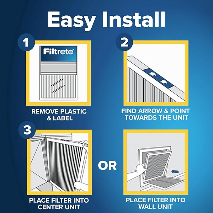 Filtrete 12x20x1 AC Furnace Air Filter, MERV 11, MPR 1000, Micro Allergen Defense, 3-Month Pleated 1-Inch Electrostatic Air Cleaning Filter, 4 Pack (Actual Size 11.81x19.81x0.81 in)