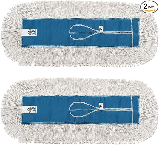 Nine Forty Industrial-Grade 36x5 Cotton Dust Mop Head Refills, Perfect Replacement for Busy Home, Gym, Industrial and Commercial Spaces, Heavy-Duty Mop for Janitorial & Housekeeping Needs - 2 Pack