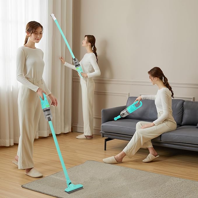 Handheld Vacuum Cleaner,Ultra-Lightweight Mini Portable Vacuums for Home, 6 in 1 Stick Vac Cleaners for Car,Pet Hair(Green Cordless)