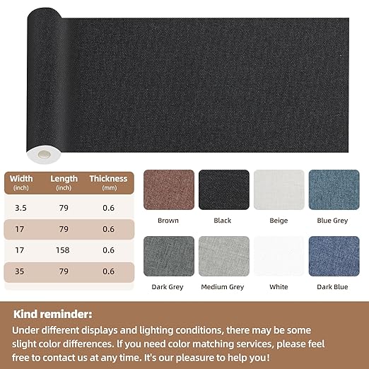 Fabric Repair Patch, Fabric Large Repair Tape, Self-Adhesive Patches for Furniture, Sofa, Car Interior, Shoes, Hand Bag, Clothing (Beige, 3.5X79 Inch)