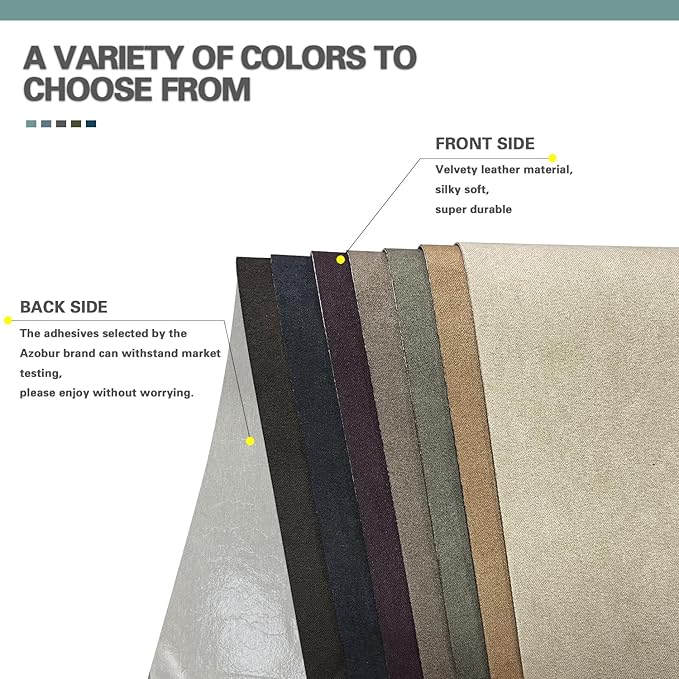 Azobur Velvet Rectangular Repair Patch, Self-Adhesive Flannel Fabric Patch, Multi Colors, Microfiber Patch，Can be Used to Patch Sofas, Car Seats, Handbags, Jacket Holes and Tears (Gray)