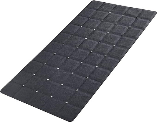 Foldable Silicone Bathtub Mat: Jumbo Size Heavy Duty Safety Bath Mat for Tub Without Suction Cups Non Slip Bath & Shower Mat for Textured, Reglazed, Refinished Tub (Black, 35.8 x 17.7)