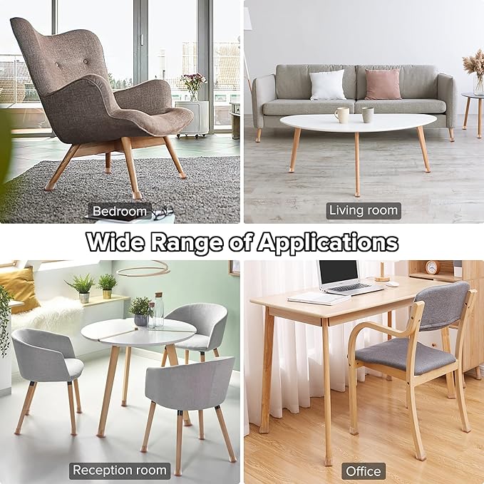 Upgraded Silicone Chair Leg Floor Protectors for Hardwood Floors, Furniture Sliders, Felt Bottom Furniture Pads, Round&Square Cap Covers to Scratch and Reduce Noise, Transparent, 24pcs